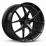 MRR F101P forged wheel in Gloss Black with matching Gloss Black MRR center cap
