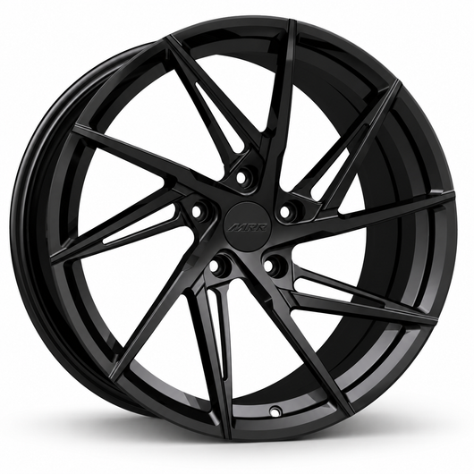 MRR F114 forged wheel in Gloss Black with matching Gloss Black MRR center cap
