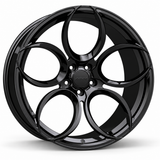 MRR F116 forged wheel in Gloss Black with matching Gloss Black MRR center cap