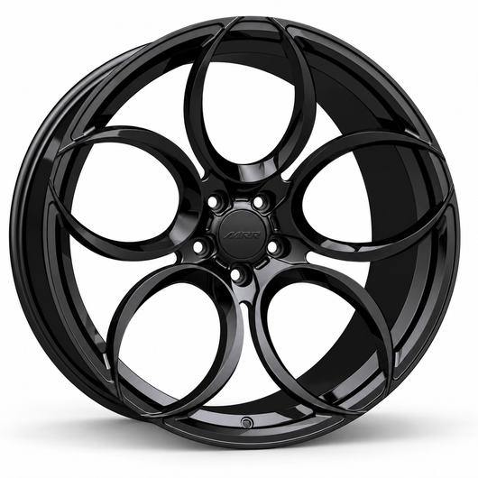 MRR F116 forged wheel in Gloss Black with matching Gloss Black MRR center cap
