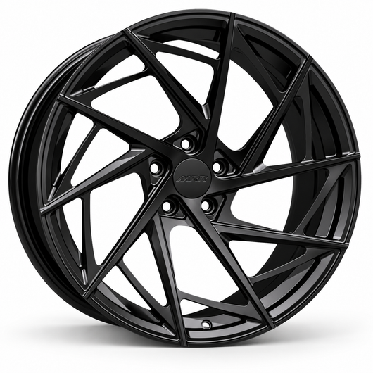 MRR F118 forged wheel in Gloss Black with matching Gloss Black MRR center cap