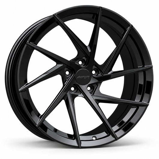 MRR F121 forged wheel in Gloss Black with matching Gloss Black MRR center cap