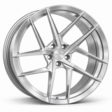 MRR F123 forged wheel in Brushed Clear with matching Brushed Clear MRR center cap