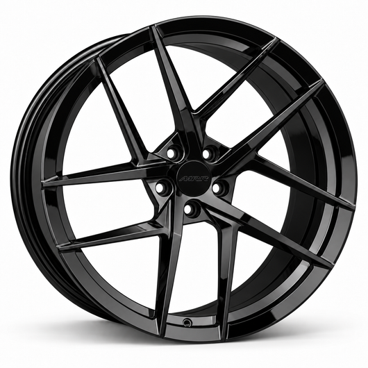MRR F123 forged wheel in Gloss Black with matching Gloss Black MRR center cap