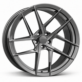 MRR F123 forged wheel in Gloss Gun Metal with matching Gloss Gun Metal MRR center cap