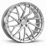 MRR F128 forged wheel in Brushed Clear with matching Brushed Clear MRR center cap