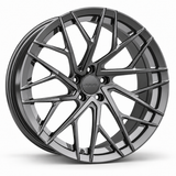 MRR F128 forged wheel in Gloss Gun Metal with matching Gloss Gun Metal MRR center cap