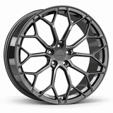MRR F132 forged wheel in Gloss Gun Metal with matching Gloss Gun Metal MRR center cap