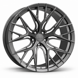 MRR F134 forged wheel in Gloss Gun Metal with matching Gloss Gun Metal MRR center cap