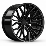 MRR F145 forged wheel in Gloss Black with matching Gloss Black MRR center cap