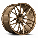 MRR F168 forged wheel in Gloss Bronze, three quarter view showing the split spokes and barrel