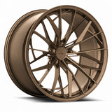 MRR F171 forged wheel in Matte Bronze, three quarter view showing the split spokes and barrel