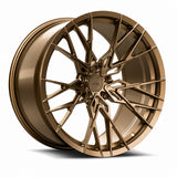 MRR F173 forged wheel in Gloss Bronze, three quarter view showing the split spokes and barrel
