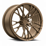MRR F173 forged wheel in Matte Bronze, three quarter view showing the split spokes and barrel