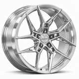 MRR F180 forged wheel, Brushed Clear finish, angled view