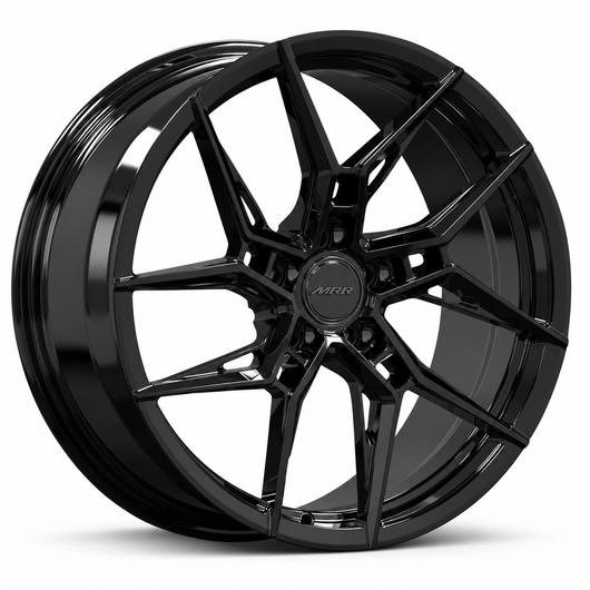 MRR F180 forged wheel, Gloss Black finish, angled view