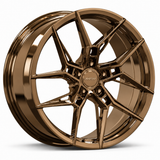 MRR F180 forged wheel, Gloss Bronze finish, angled view