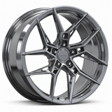 MRR F180 forged wheel, gray finish, angled view