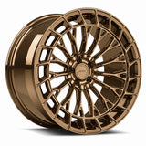 MRR F325 forged wheel in Gloss Bronze, three quarter view showing the slim multi spokes and windowed outer ring