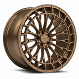 MRR F325 forged wheel in Matte Bronze, three quarter view showing the slim multi spokes and windowed outer ring