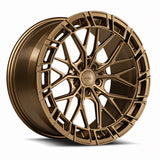MRR F326 forged wheel in Gloss Bronze, three quarter view showing the split spokes and pocketed outer ring