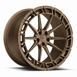 MRR F327 forged wheel in Matte Bronze, three quarter view showing the slim spokes and pocketed outer ring