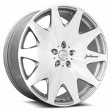 MRR HR3 22x9 wheel in Silver Machine Face, angled view