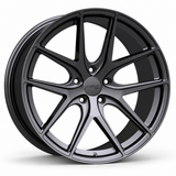 MRR F101 forged wheel in graphite gray, three-quarter angled view