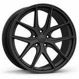 MRR F101 forged wheel in Matte Black, three-quarter angled view