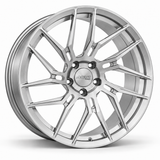MRR F102 forged wheel in Brushed Clear, three-quarter angled view