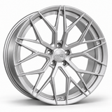 MRR F103 forged wheel in Brushed Clear, three-quarter angled view
