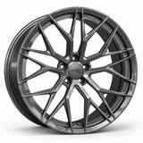 MRR F103 forged wheel in Gloss Gun Metal, three-quarter angled view
