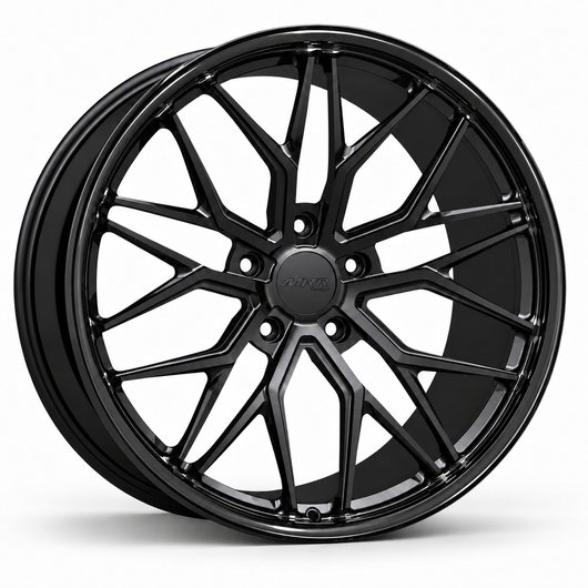 MRR F103-L forged wheel in Gloss Black, angled view