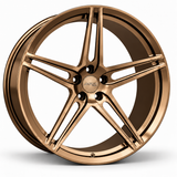 MRR F104 forged wheel in Gloss Bronze, angled view showing the five split spoke groups and open spoke slots