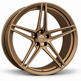 MRR F104 forged wheel in Matte Bronze, angled view showing the five split spoke groups and open spoke slots