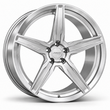 MRR F105 forged wheel in Brushed Clear finish, source-matched angled view