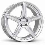 MRR F105 forged wheel in Silver finish, source-matched angled view