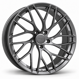 MRR F106 forged wheel in Gloss Gun Metal finish, source-matched angled view