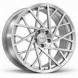 MRR F107 forged wheel in Brushed Clear finish, source-matched angled view