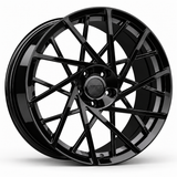 MRR F107 forged wheel in Gloss Black finish, source-matched angled view