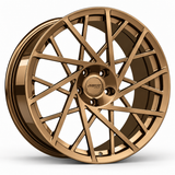 MRR F107 forged wheel in Gloss Bronze finish, source-matched angled view
