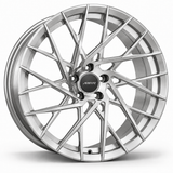 MRR F117 forged wheel in Brushed Clear, angled view showing the open swept spokes
