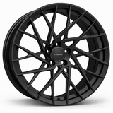 MRR F117 forged wheel in Matte Black, angled view showing the open swept spokes