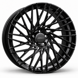 MRR F119 forged wheel in Gloss Black, angled view showing the swept paired spokes
