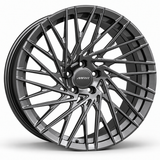 MRR F119 forged wheel in Gloss Gun Metal, angled view showing the swept paired spokes