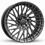 MRR F119 forged wheel in gray finish, angled view showing the swept paired spokes