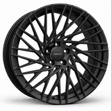 MRR F119 forged wheel in Matte Black, angled view showing the swept paired spokes