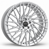MRR F119 forged wheel in Silver, angled view showing the swept paired spokes