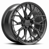MRR F160 forged wheel in graphite gray, three-quarter angled view