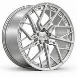 MRR F161 forged wheel in Brushed Clear, three-quarter angled view
